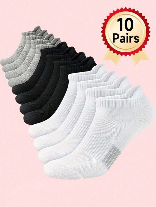 Calcetines deportivos para hombre con cojín, absorben la humedad, de corte bajo [multicolor]