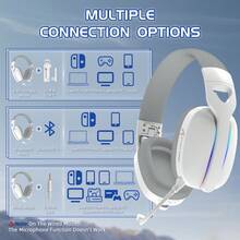 Auriculares inalámbricos ultraligeros ATTACK SHARK L90, iluminación RGB, plegables, 3 modos - Auriculares para juegos con micrófono de 2.4GHz/Bluetooth/con cable, controladores de 40 mm, sonido envolvente 7.1, compatible con PC, personalizable a través de software - Multicolor - Ver 10