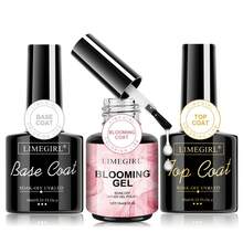 LIMEGIRL Manicure Blooming Gel Base Coat And Top Coat Set, Long-Lasting Glossy Finish, Base Coat/Top Coat Gel Can Create Marble Texture Effect, Removable, UV/LED Nail Art, Gift For Women - Clear - View 10