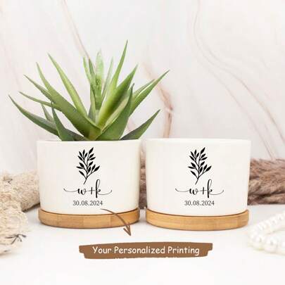 Custom Wedding Gifts,Couple's Name Plant Pot, Anniversary Gifts, Flower Pot For Couple, Engagement Gifts,Gifts For Mom/Wife/Woman Birthday Graduation