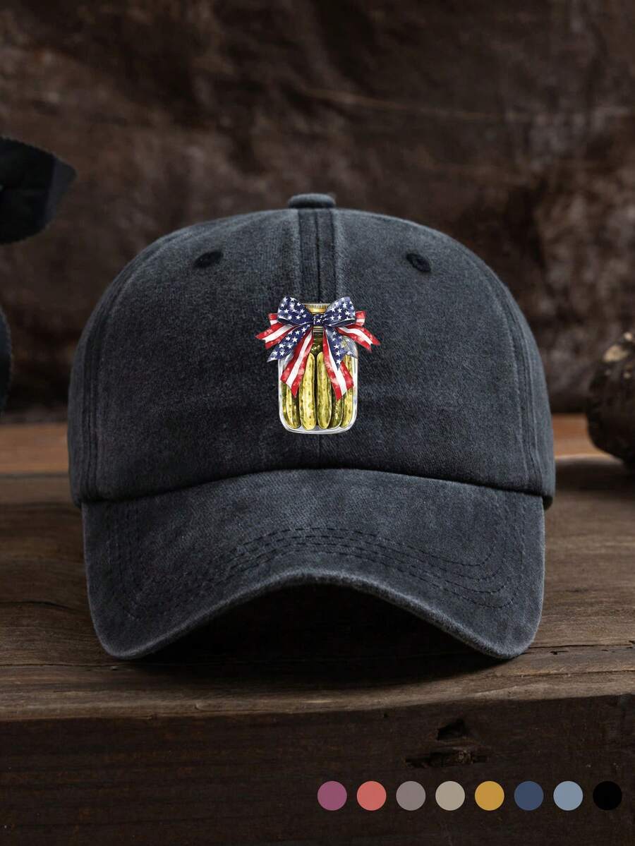 1 件男女通用户外休闲可调节字母印花软顶水洗棒球帽，时尚日常使用