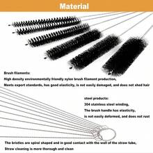 Spazzola per la pulizia della macchina da caffè - Confezione da 15 spazzole per cannucce, spazzola per bottiglie con manico lungo, spazzola flessibile per bottiglie d'acqua, bicchieri, tazze, caffettiere, tazze, bottiglie d'acqua, tubi piegati