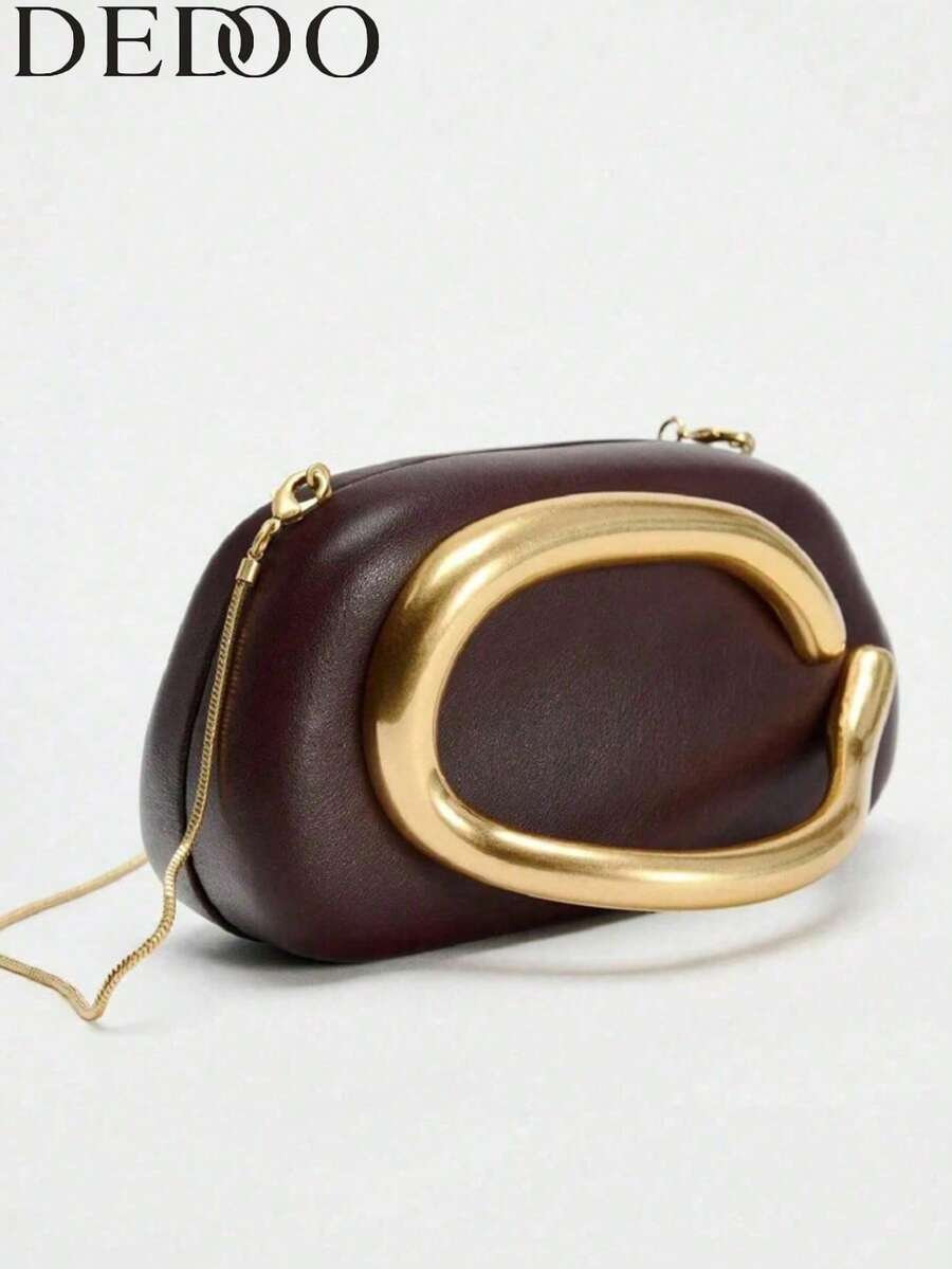 Dedoo Bolsa Clutch de Couro PU Bordô - Ideal para o Dia dos Namorados, Confortável e na Moda, Bolsa Elegante, Opção de Presente Personalizado, Acessório Essencial para 2025, Estilo Distintivo Adequado para Várias Ocasiões, Qualidade Luxuosa, Preço Acessível - Café - Visão 1