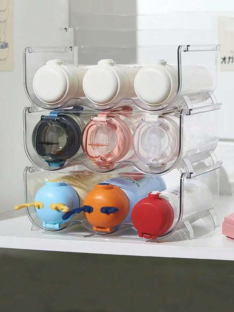 1 件透明杯架，可堆叠马克杯/瓶子收纳架，防尘 - 無色 - 查看 1
