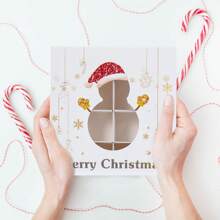 1pc/6pcs Christmas Hollow Out Gift Box,Santa Claus Snowman Christmas Tree Pattern Gift Packaging Box,Christmas Snowflake Bell Elk Design Party Favor Bag,Christmas Gift Wrapping,Xmas Party Gift,Home Decoration,Kitchen Dining Table Decor,Merry Christmas,Christmas Decoration,Christmas Ornaments,Xmas Decor,2025 Christmas,2026 New Year Party Present