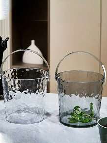 1-5 件透明 PVC 冰桶，带手柄防漏设计 - 可折叠防水设计，便携方便，适用于香槟和红酒瓶储存，食品安全塑料，非常适合派对露营和户外活动、酒吧配件和活动、活动必需品透明设计防漏材料，防水袋