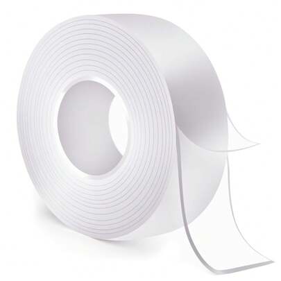 3米（9.8英尺）纳米双面胶带，可移除透明安装胶带，可重复使用，厚胶配方，适用于悬挂图片、海报、地毯、照片、墙壁、毯子等，以及各种DIY用途 - 强力双面胶带 - 无残留，可水洗，不留痕迹