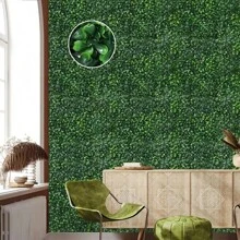 6pcs/12pcs Artificial Boxwood Vine Wall Panels DIY Resistant PE Fake Grass For Indoor/Outdoor Use - Easy To Hang, Maintenance-Free Realistic Faux Greenery For Garden Patio Wedding Holiday ,Christmas, Halloween, Easter, And More, Garden Decor Dense Leaf Design Durable Material Home Decoration