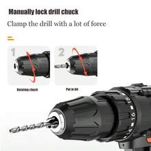 High-Specification Electric Screwdriver Set, Includes Drill Bit Set, Tool Box, Portable Storage Case, Cordless Hand Drill, Forward/Reverse Switch, 18+1 Torque Settings And LED Lighting. - US A Type Plug(110-127V) - View 6