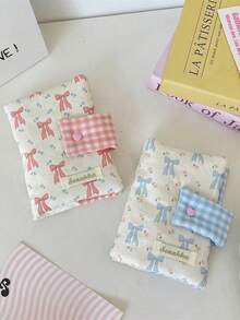 1Pc/Set Cute Floral Patchwork Book Jacket, Girls Hand Account Book Cover, White Collar Hand Account Book Journal, Diary Book Jacket, Portable Student Pocket Book Storage Case,Back To School Gift,Gift For Good Friends And Teachers - Multicolor - View 9