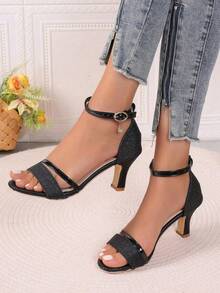 Women Heeled Sandals - Black - View 3