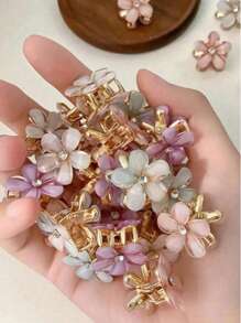 8 件/12 件/套什锦金属水晶花发夹发饰优雅爪夹，学校用品，大学