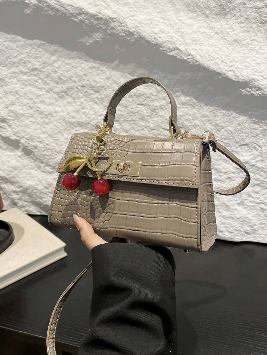 Mini Fashionable Solid Color Flap PU Handbag