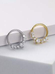 一体式不锈钢银色和金色鼻环套装，女士鼻钉，鼻中隔环饰品，鼻部穿孔饰品，吊坠鼻环配饰，女士身体饰品，鼻部穿孔饰品。 - 圓形 - 查看 8