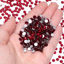 SS3-SS60 Deep Red High Quality Glass Flat Bottom Diamond With 12 Equal Cut Facets, Suitable For DIY Jewelry, Clothing And Other DIY Projects