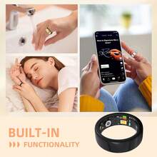 SIMSONLAB 2026 New Upgraded Water-Proof Smart Ring, Health Tracker, With Charging Compartment, Fitness, Steps, Distance, Calories, Sleep, Exercise, Remote Photo Control - Silver - View 5