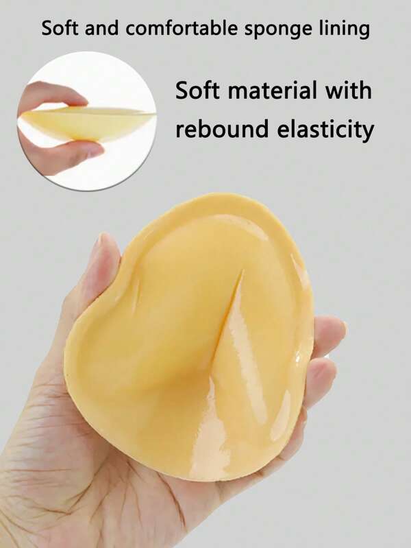 1 Pair Apricot Double-Sided Adhesive Bra, Comfortable Breathable Invisible Support Suitable For Multiple Occasions