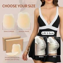 QY 2 Pairs Cakes Nipple Covers With Lift Reusable Silicone Nipple Covers No Show For Breast Lift Invisible Nipple Covers Waterproof For Strapless And Backless Outfits 8380 - như hình ảnh - Xem 4