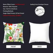 18x18 Inch Blue And White Chinoiserie Throw Pillow Covers, Floral Peacock & Pagoda Watercolor Print, Farmhouse Decor For Indoor/Outdoor Use, Envelope Closure, Machine Washable - 樣式 2 - 查看 7