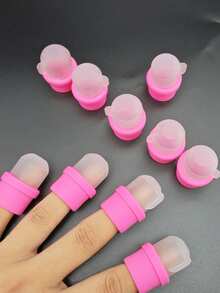 Kit com 10 Tampas Removedoras de Esmalte em Gel - Remoção Fácil, Removedor de Esmalte em Gel para Unhas, Removedor de Esmalte para Unhas Acrílicas, Removedor de Esmalte em Gel UV, Tampa para Imersão de Unhas, Removedor de Esmalte Reutilizável para Unhas e Acessórios para Unhas - Multicolorido - Ver 4
