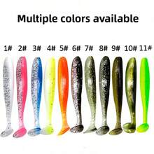 5.5 厘米/1.2 克 T 型尾仿生软饵，50 个/包，适用于淡水和咸水中的鲤鱼、鲈鱼、克拉皮鱼、鲈鱼、鳟鱼、条纹鲈鱼的渔具，兼容铅头钩和弯钩 - 仿真軟魚餌 - 查看 2