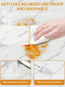 1 Roll White Removable & Reusable Self-Adhesive Wallpaper/Contact Paper For Wall, Cabinet, Table, Kitchen Counter