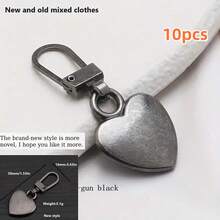 5pcs/10pcs Heart-Shaped Multi-Purpose Metal Detachable Zipper Pulls Replacement Zipper Sliders Repair Kit, For Luggage, Handbags, Backpacks, Jackets - Multicolor - View 22