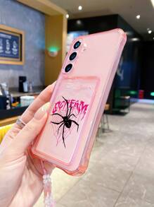 Spider 1pc 360° Drop-Proof Colored Bracelet Firmly Prevents Theft, Four Corners Thickened To Prevent Falls, Transparent Large Hole Mobile Phone Case, Highly Transparent Without Yellowing, Precise Compatible With Apple, Galaxy, OPPO, Realme Phones