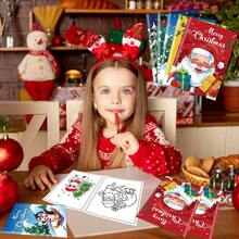 6本/套圣诞主题涂色书 - 卡通涂鸦绘画书合集，适合早期学习、认知发展和趣味涂色；生日/节日（尤其是圣诞节）的完美礼物，也适合办公室、学校和返校场合。 - 彩色 - 查看 5