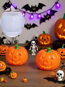 Halloween Pumpkin Silicone Mold Theme - Unique Eye, Nose, And Mouth Relief Design, DIY Handmade Candle Making, Indoor Ornament Making, Gypsum Craft Making, Suitable For Handicraft Art Enthusiasts, Halloween Festival Decorations, Creating A Festive Atmosphere Home Decor Halloween Decor Room Decor - White - View 3