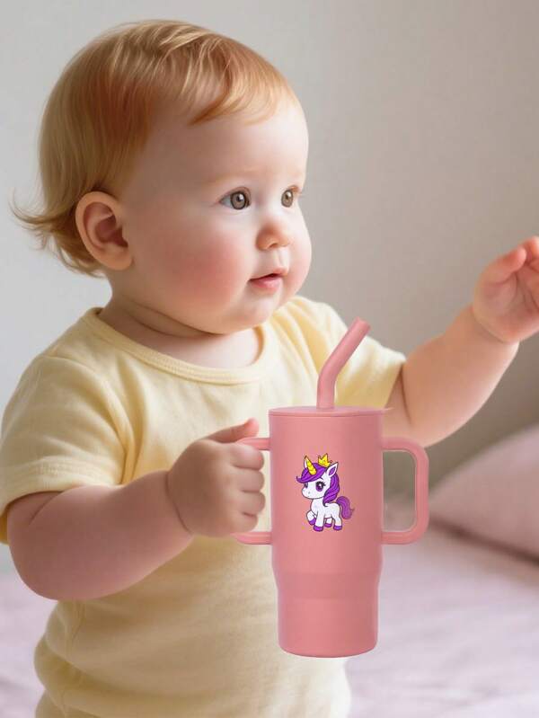 6M - 6Y+ Infant & Toddler Training Cup | 7oz/210ml Silicone Cute Pet Print Leak-Proof &, Dishwasher Friendly, Ideal Baby Cup For Drinking Practice