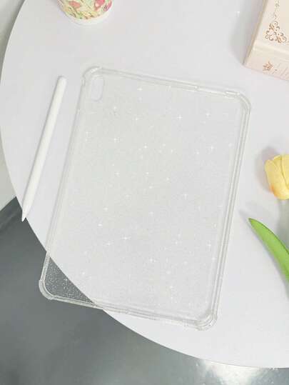 1pc Transparent Shiny Soft TPU Tablet Case, Minimalist/Fresh/Fun/Casual/Niche/Personalized/Creative, Fashionable Shiny Luxury Compatible With IPad Mini6/Mini7/Air/Air2/9.7/10.2/10.5/Air4/Air5/10.9/Pro 11"/10th/Air 11-In.(M2) 2025/IPad (A16) 11 Inch 11th Generation 2025, Does Not Include Stylus, Glitter Placement May Vary