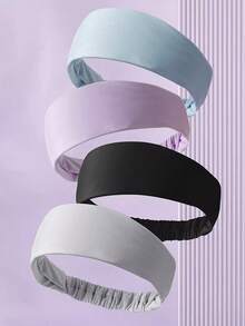 Hair Wrap Women Sweatband Solid Color Casual Polyester Sports Headband, Sweat Absorbent For Running, Basketball, Yoga, Fitness, Headwear For Women And Men Hair Accessories Fashion Hair Band Autumn Accessories - Multicolor - View 1