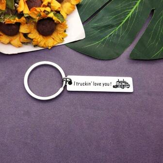 1 pieza Llavero de camionero, regalo para hombres camioneros, regalo del Día del Padre para padres, pareja, nuevos regalos de conductor de autobús y camión para papá, esposo, novio, aniversario, Navidad, cumpleaños