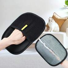 Electrostatic Hair Removal Gloves | Double Sided Brush Style Hair Cleaning Gloves For Removing Cat And Pet Hair | Adhesive Tool Design For Easy Cleaning Of Clothing, Furniture, And Car Interiors | Suitable For Pet Enthusiasts And Home Cleaning, Comfo - 黑色 - 查看 4