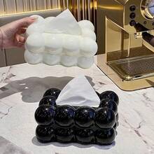 1 件奶油色纸巾盒，高端家庭客厅桌面面巾纸分配器，带弹簧装置 - 彩色 - 查看 6