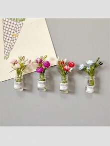 8/4PCS Mini Large Vase Magnets Brand New Cute Mini Fridge Magnets,Small Flower Vases Fridge Magnets, Cute Tiny Floral Decor With Non Slip Base, Heavy Duty Magnetic Grip, Interesting Fridge Accessories Kitchen Decoration, For Fridge, Kitchen, Office, Locker , Refrigerator Magnets, Kitchen Decoration, Decorative Magnets, Holiday Gift 1pc