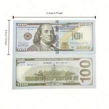 100pcs Large $100 Bill Replica, 100pcs 11.5*4.8cm $100 Prop Replica (For Party Games), 5 Bundles Mini $100 Prop Replica, $100 Bill Prop Paper, Movie Prop Paper, Home Decor Prop Paper, Suitable For Collection Display, Holiday & Birthday Gifts