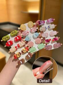 10pcs/Set Women's Colorful Ice Cream Hair Clips, Sweet & Cute Style, Hair Accessories, Summer Holiday Decor, Hair Clips, Suitable For Casual Daily Wear And Outings. Autumn Accessory Set, Hair Accessories, Women's Accessories, Back To School Headwear, School Supplies, Halloween Hair Decor., Hairpin - Multicolor - View 5