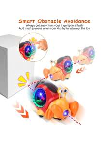 1 pièce Voiture électrique de crabe omnidirectionnelle avec lumières colorées et musique - Cadeau de fête, d'anniversaire, d'Halloween et de Noël, parfait pour les garçons et les filles - Retirez la base ronde avant utilisation - Couleur des accessoires aléatoire