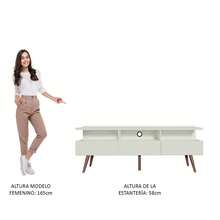 Madesa London TV Stand Rack For TVs Up To 65'', White - White - View 5