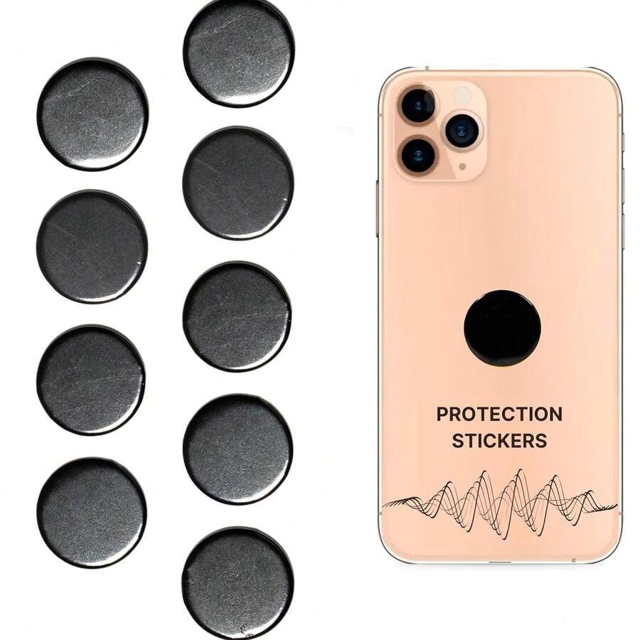 1/3/5pcs, Shungite Graphite Handmade Small Round Tablet Laptop Mobile Phone Sticker, Christmas Valentine'S Day Thanksgiving Father'S Day Mother'S Day Back To School Season Graduation Season New Year Gift Home Good, Nude Stone - Black - View 1