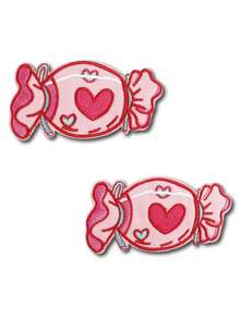 2 piezas de parches de tela bordados con diseño de caramelos de colores, estilo de dibujos animados lindos de poliéster para planchar o coser, adecuados para manualidades DIY, ropa, bolsos, zapatos, cortinas, decoración del hogar - Multicolor - Ver 1