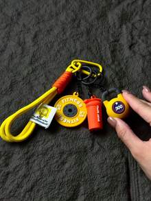 系列创意设计可爱撞色甜美酷炫运动风包包挂件,健身运动配件,夏季时尚救星钥匙扣,健身系列杠铃哑铃盘运动水杯挂件,背包挂件,饰品钥匙扣,适合运动男生女生,精致男女礼物 - 彩色 - 查看 6