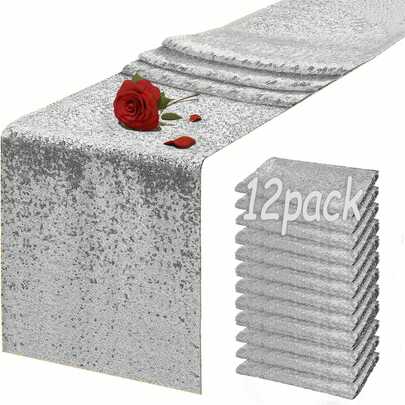 eluckya 1/6/12 Pcs Sequined Table Runners ,Suitable For Decorating Round/Rectangular Dining Tables. Ideal For Wedding Decorations, Birthday Parties, Christmas Decorations, Holiday Parties, Home Décor, Table Decorations, Wedding Items, Etc. Also Suitable As Wedding Supplies, Party Supplies, Bridal Gifts, Valentine's Day Decor, Room Decor, Kitchen Decor, And Baby Shower Items.