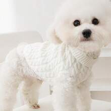 1pc Pet Dog/Cat Turtleneck Sweater, Soft Knitted Warm Clothing For Dogs, Suitable For Autumn/Winter, Poodle, Bichon Frise, Corgi
