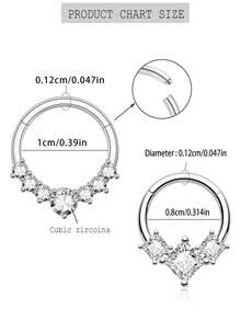 防过敏 316L 医用钢鼻环鼻中隔饰品 - 16G Clicker Hoops CZ 和蝴蝶昆虫图案，适用于软骨/耳甲穿孔 | 男女通用身体饰品礼品套装（银/镀 18K 金），女士鼻环，鼻穿孔，鼻中隔饰品，假穿孔，鼻钉，仿穿孔 - 彩色 - 查看 7