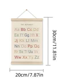 2个字母数字海报框，20*30厘米和30*40厘米多种尺寸可选，儿童房墙面装饰，ABC字母横幅海报墙饰，带木框，字母横幅墙挂，适用于游戏室、日托中心（随机发货） - 木質色 - 查看 5