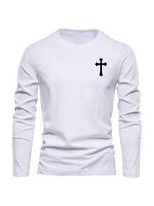 3pcs/Set Men's Casual Daily Letter Print Long Sleeve T-Shirts, Autumn , Fall Clothes - Multicolor - View 5