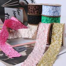 Curly Plum Blossom Jacquard Ribbon, DIY Bow Hair Accessories, Clothing Collar, Cuff Decor, Floral Gift Wrapping Ribbon